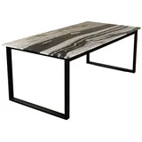 MAGNA Atelier Esstisch BERGEN aus ECHTEM MARMOR, Esstisch eckig, Metallgestell, 160x80x75cm & 200x100x75cm schwarz 160 cm x 75 cm x 100 cm