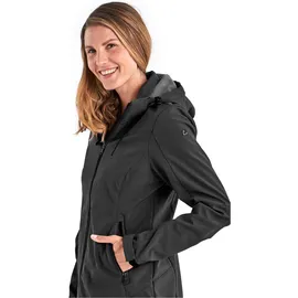 KILLTEC Damen Softshelljacke Softshell Jacke mit abzippbarer Kapuze Damen Softshelljacke wasserabweisend, Winddicht, atmungsaktiv 00200-schwarz 38