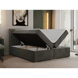 MKS Boxspringbett 160 x 200 cm H4 Dunkelgrau