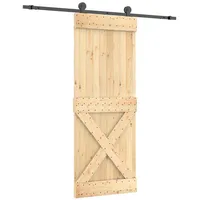 vidaXL Schiebetür rechts 80 x 210 cm Braun/Schwarz