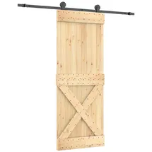 vidaXL Schiebetür rechts 80 x 210 cm Braun/Schwarz