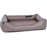 CopcoPet – Hundebett Paco Kunstleder – Mocca Gr: XXL ca. 125 x 100 cm