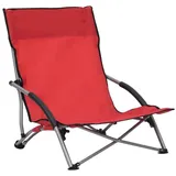 vidaXL Klappbare Strandstühle 2 Stk. Rot Stoff