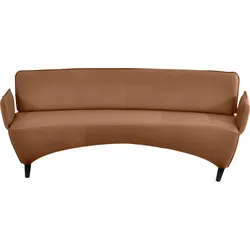 K+W Komfort & Wohnen Polsterbank, Leicht abgerundete Segmentbank im hochwertigen Leder, mit Armlehnen K+W Komfort & Wohnen brandy
