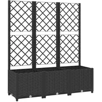 vidaXL Pflanzkübel mit Spalier 80 x 40 cm Schwarz