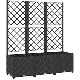 vidaXL Pflanzkübel mit Spalier 80 x 40 cm Schwarz
