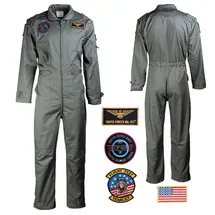 Mil-Tec Overall US Army Fliegerkombi mit Abzeichen grün 58 (4XL)