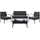 Mendler Poly-Rattan Garnitur 4-tlg. Schwarz