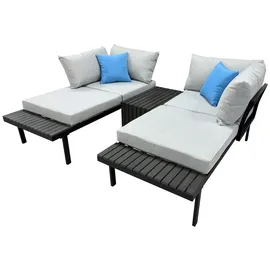 Greemotion Samoa Lounge-Set 3-tlg. schwarz/grau