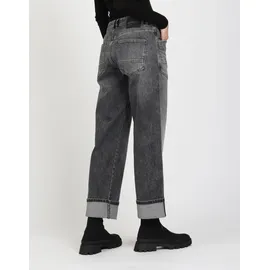 Gang Loose-fit-Jeans "94ROBERTA", Damen, Gr. 28, Normalgrößen, light anthra wash, 99% Baumwolle, 1% Elasthan, unifarben, relaxed fit lang, Jeans, mit aufgesetzten Taschen