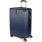 BRUBAKER Hartschalen Reisekoffer London - Rollkoffer mit Zahlenschloss und 4 Rollen - Trolley Koffer 49 x 76,5 x 29,5 cm, XL, Blau - Blau