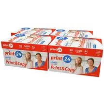 print24 Druckerpapier Kopierpapier 20000 Blatt 40 x 500) A4 80g Premium Hochweiß CIE 160 Testsieger PEFC Umweltzertifikat