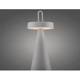 just light. Akku LED-Tischlampe ALWA, H 28,9 cm - Greige Kunststoff - Silikon - dimmbar