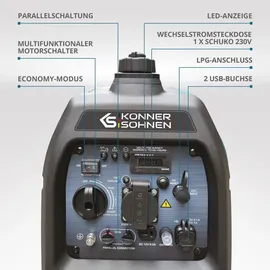 Könner & Söhnen LPG/Benzin-Inverter-Generator KS 2100iG S