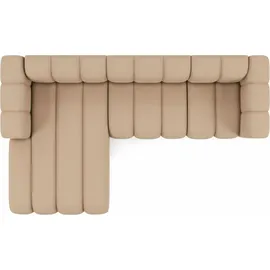 kaiser möbel Ecksofa L-Form Grand L 287 cm, Veloursstoff Salvador, Beige, Links - Beige