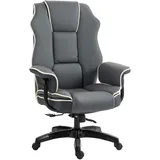 Vinsetto Bürostuhl, Ergonomisch Schreibtischstuhl mit Liegefunktion, Drehfunktion, Höhenverstellbar Computerstuhl für Home-Office, Kunstleder,