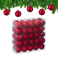 Relaxdays Weihnachtskugeln 50er Set, Weihnachtsdeko, Mattes Design, Christbaumkugel, Tannenbaumschmuck