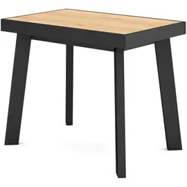 SKRAUT HOME Ausziehtisch 140 x 73 x 90 cm Eiche schwarz