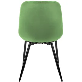 ML-Design 6er Set Esszimmerstühle Salbei Sitzfläche aus Samt Metallbeine,