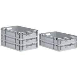 PROREGAL 5x Eurobox NextGen Grip | HxBxT 12x40x60cm | 23 Liter | Griffe offen | Glatter Boden | Eurobehälter