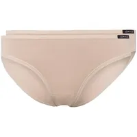 SKINY Damen Rio Slip, 2er Pack - Bikini Briefs, Cotton Stretch, Basic Beige L