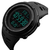 SKMEI Herren Outdoor-Sportuhr, 50 m, wasserabweisend, Multifunktions-EL-Hintergrundbeleuchtung, digitale Armbanduhr, PU-Armband