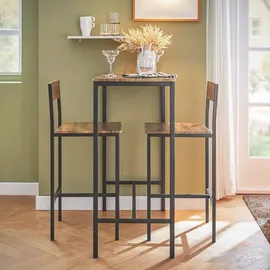 SoBuy Bartisch Set 3-teilig 100 cm Beige