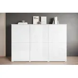 INOSIGN Highboard »Kenia, moderne grifflose Hochkommode mit 6 Türen, Breite 180 cm«, (1 St.), Push-to-Open-Fronten, höhenverstellbaren Einlegeböden, weiß