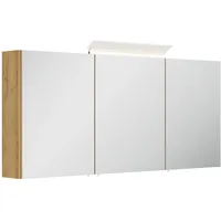 Posseik Spiegelschrank inkl. Design LED-Lampe u. Glasböden 140 cm