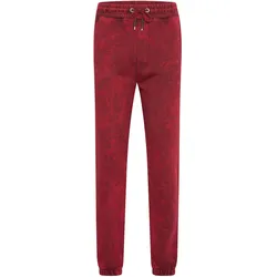 Sweathose RUSTY NEAL, Herren, Gr. S, EURO-Größen, rot, 100% Baumwolle, Batikmuster, casual, Hosen, mit verwaschenem Muster