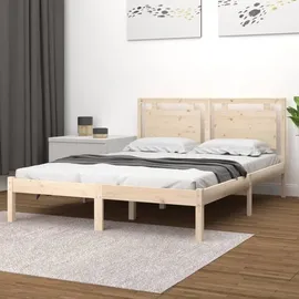 vidaXL Massivholzbett 180 x 200 cm Beige