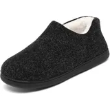 Mishansha Herren Hausschuhe Plüsch Winter Warm Mokassin Rutschfeste Gefüttert Pantoffeln Memory Foam Winterschuh Bequeme, Schwarz C 48 - 48 EU