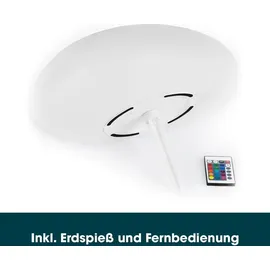 EasyMaxx Solarleuchte Stein 3,7 V inkl. Erdspieß Dämmerungssensor weiß