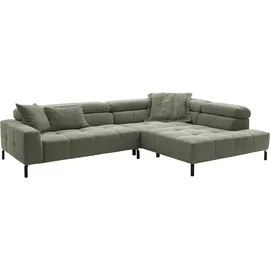 Home Affaire Ecksofa HOME AFFAIRE "Claya, L-Form, incl. Kopfteilverstellung, Breite 311 cm", grün (oliv), B:311cm H:71cm T:219cm, 95% Polyester, 5% Nylon, Sofas, Ecksofa, ohne elektrischen Sitzvorzug