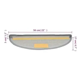 vidaXL Treppenmatten 15 Stk. Grau 56x17x3 cm