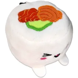 Joy Toy Plushi Plüschfigur mit Schlüsselanhänger Uramaki Sushi mit Lachs 7 cm