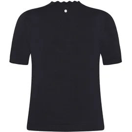 Zero Kurzarmpullover mit Wellensaum Blau 40