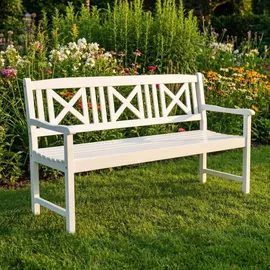 prestige home living outdoor 3-Sitzer Gartenbank 150 x 61 x 89 cm Weiß