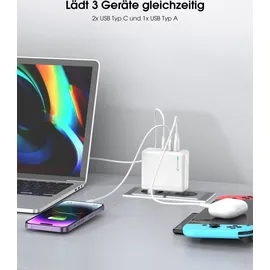 Xlayer Powercharger 140W mit 2x USB-C 1x USB-A, GaN-Technologie