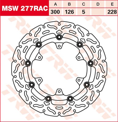 TRW Lucas Brake disc MSW277RAC, drijvend