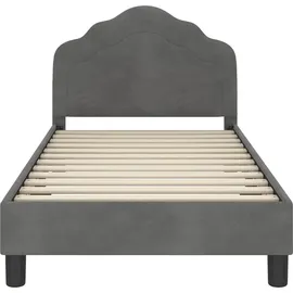 vidaXL Kinderbettgestell mit Kopfteil Dunkelgrau 80 x 160 cm Samt