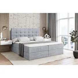 altdecor Boxbett, mit H4-Matratze und Lattenrost - BERO - 160x200 Hellgrau