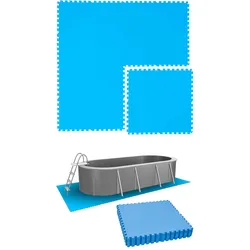 7,6 m2 Poolunterlage - 12 EVA Matten 81x81 Pool Unterlage - Unterlegmatten Set