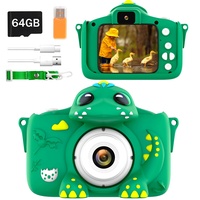 Kinderkamera für Mädchen und Jungen, 1080P 2 Zoll Bildschirm Digitalkamera für Kinder mit 64GB SD-Karte und Selfie-Modus, Kleinkindkamera und Videokamera, Weihnachts- und Geburtstagsgeschenke