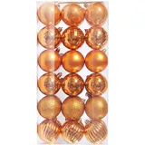36 Stück kleine Mini Weihnachtskugeln Kunststoff, 3cm Weihnachtskugel Christbaumkugeln, Weihnachtsdeko Set, Weihnachtskugeln für Weihnachtsbaum, Hochzeit, Partys, DIY Dekoration, Orange