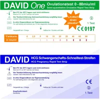 David One 10 Ovulationstest 0-80 miu/ml + 5 Schwangerschaftstest Streifen