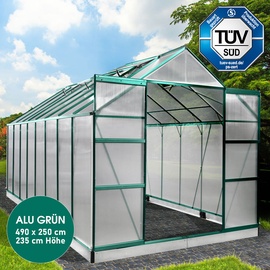 BRAST Aluminium-Gewächshaus Alu grün HKP 6 mm 12,25 m2