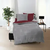 Traumschlaf Bettwäsche Uptown in rubin | 2x 80x80 cm, | - grau;rot