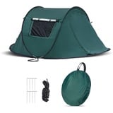 CLIPOP Camping Zelt, Pop Up Zelt 1-3 Personen, Strandzelte Wasserdicht Sonnenschutz, Familie Zelt, Tragbares Leichtes Kuppelzelt für Outdoor Camping, Wandern (grün, 245 * 145 * 100 cm)