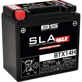 BS Battery BS-Battery Batterie BS-Battery, SLA-MAX, versiegelt, startverstärkt, Batterie "YTX14H-BS"